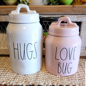 Rae Dunn HUGS And LOVE BUG Canister Set